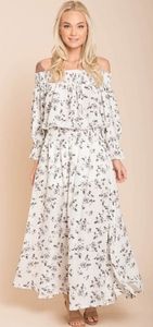 Floral Maxi Dress White